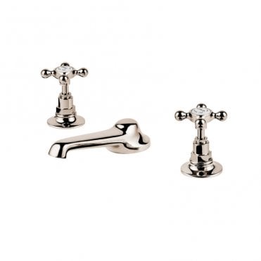 Barber Wilsons Three Hole Basin Mixer With  140mm Spout  with Plug, Chain and Stay - R6457