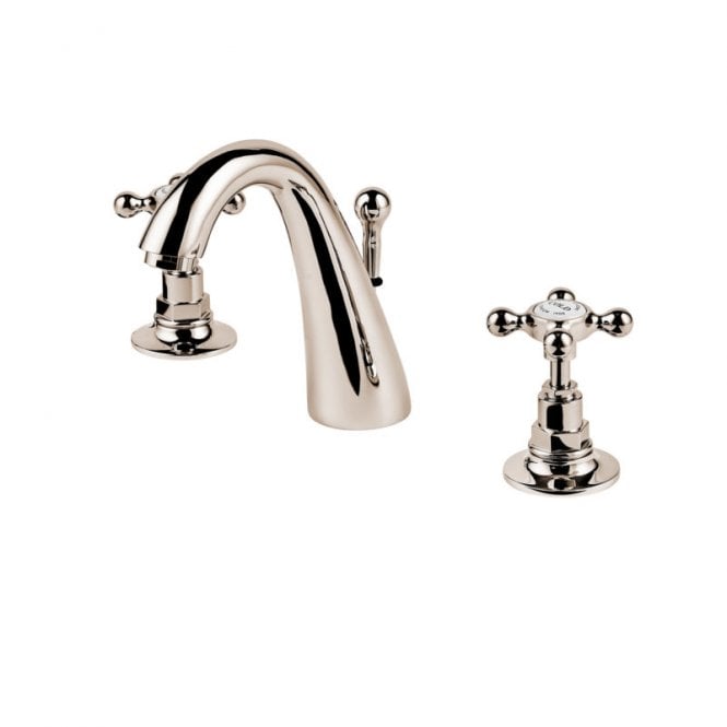 Barber Wilsons  Three Hole Basin Mixer With C Spout & Pop-Up Waste - R6459
