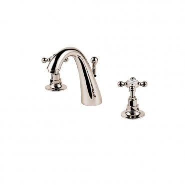 Barber Wilsons Three Hole Basin Mixer With C Spout & Pop-Up Waste - R6459