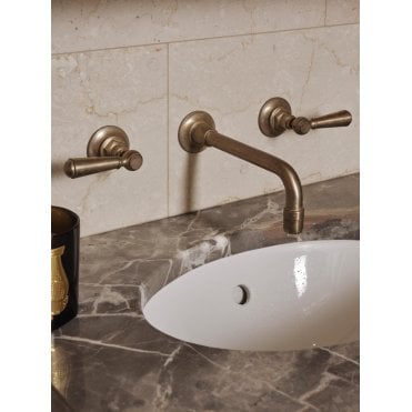 Barber Wilsons Wall Mounted Three Hole Basin Mixer Tap - R6454