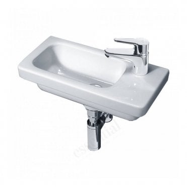 Essential Bathrooms Essential Ivy Slimline Wall Hung Basin Only 450mm Wide Right Handed 1 Tap Hole - EC7010