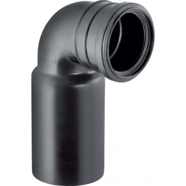 Geberit Duofix Connector Bend With Coupling-Black