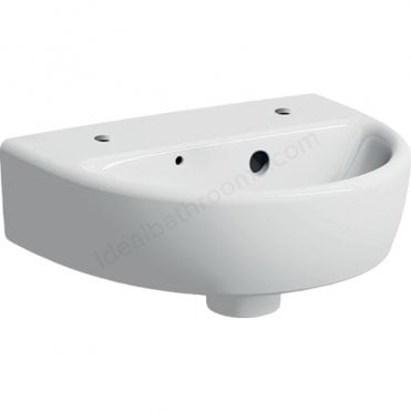 Geberit Selnova 360mm Semi Round Wall Hung Basin-2 Tap Hole