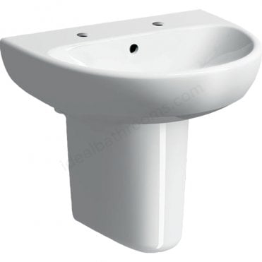 Geberit Selnova 450mm Semi Round Basin With Semi Pedestal-1 Tap Hole