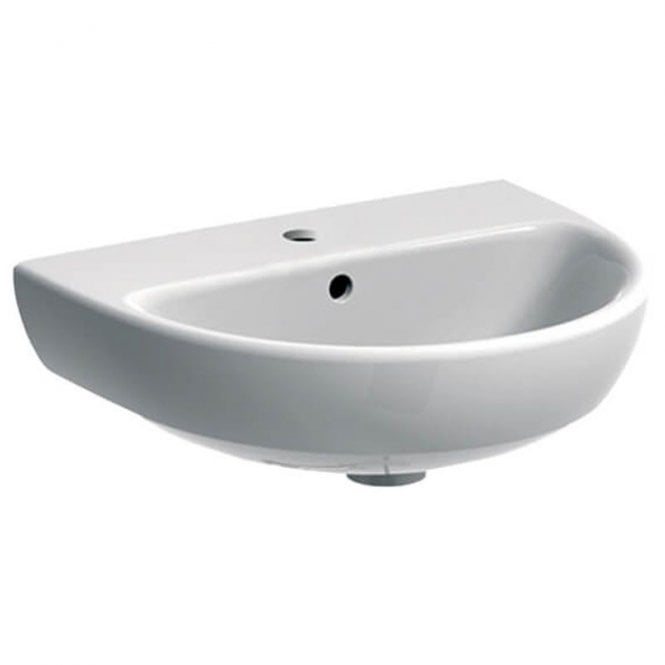 Geberit  Selnova 500mm Semi Round Basin With Full Pedestal-1 Tap Hole