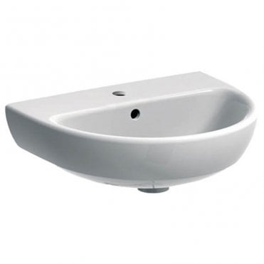 Geberit Selnova 500mm Semi Round Basin With Semi Pedestal-1 Tap Hole