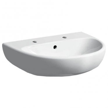 Geberit Selnova 500mm Semi Round Basin With Semi Pedestal-2 Tap Hole