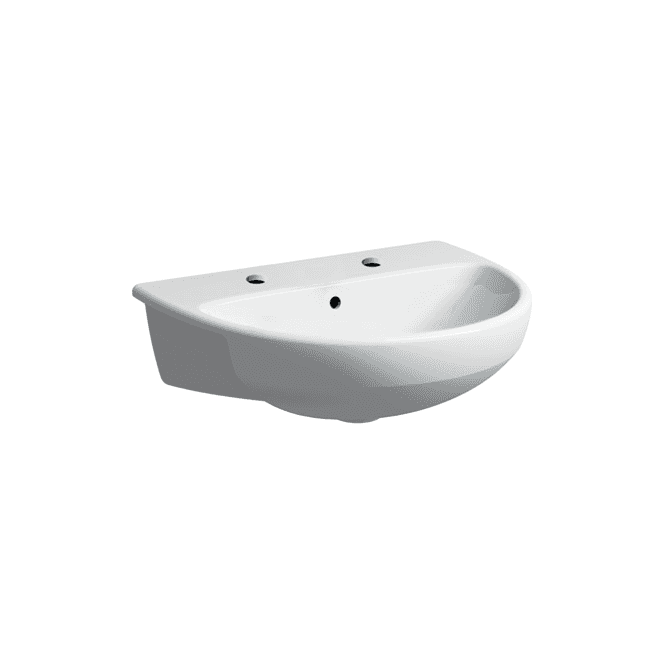 Geberit  Selnova 550mm Semi-Recessed Basin-2 Tap Hole