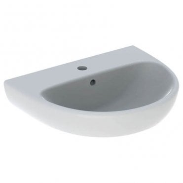 Geberit Selnova 550mm Semi Round Basin With Full Pedestal-1 Tap Hole