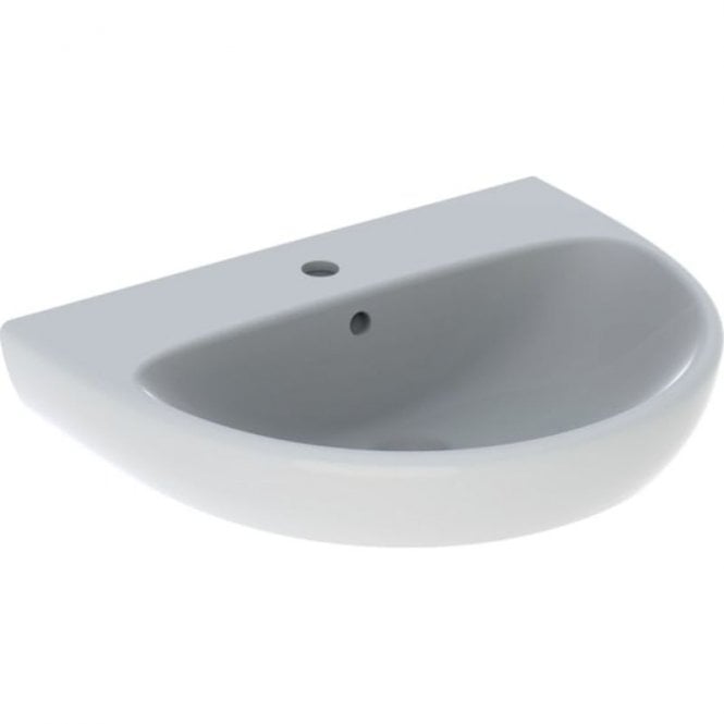 Geberit  Selnova 600mm Semi Round Basin With Semi Pedestal-1 Tap Hole
