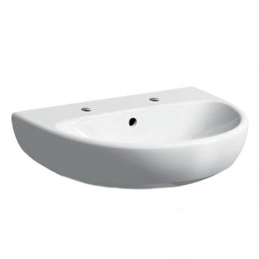 Geberit Selnova 600mm Semi Round Basin With Semi Pedestal-2 Tap Hole