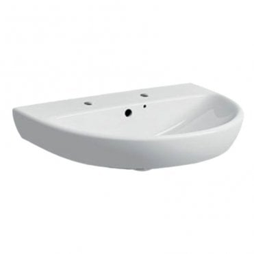 Geberit Selnova 650mm Semi Round Basin With Full Pedestal-2 Tap Hole