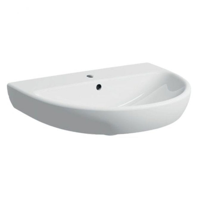 Geberit  Selnova 650mm Semi Round Basin With Semi Pedestal-1 Tap Hole
