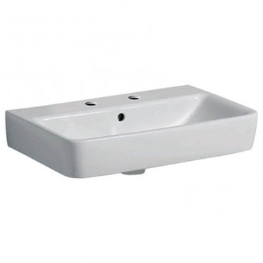 Geberit Selnova Compact 550mm Wall Hung Basin-2 Tap Hole