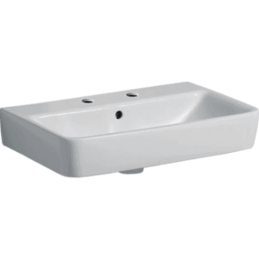 Geberit Selnova Compact 600mm Wall Hung Basin-2 Tap Hole