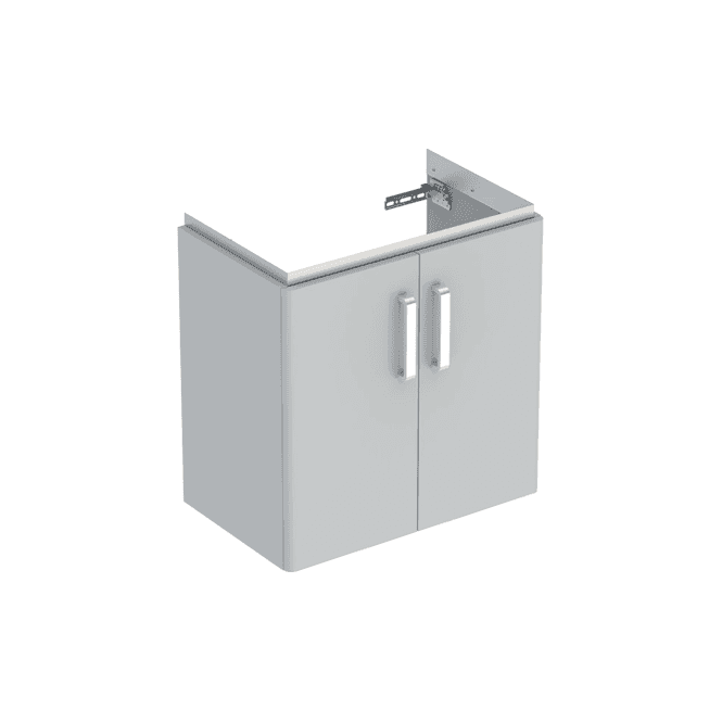 Geberit  Selnova Compact 650mm Double Door Vanity Unit With Basin-1 Tap Hole-Grey