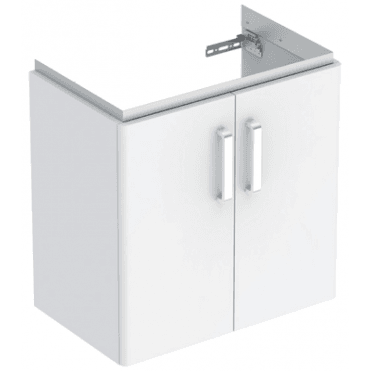 Geberit Selnova Compact 650mm Double Door Vanity Unit With Basin-1 Tap Hole-White