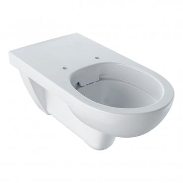 Geberit Selnova Rimless Round 355mm Wall Hung Toilet & Standard Red Toilet Seat