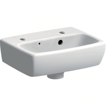 Geberit Selnova Square 360mm Basin With Full Pedestal-2 Tap Hole