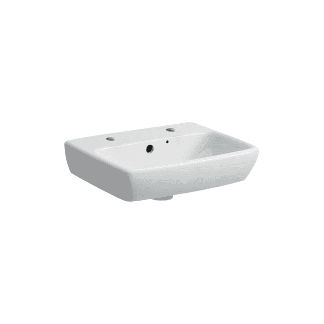 Geberit  Selnova Square 450mm Basin With Full Pedestal-2 Tap Hole