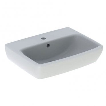 Geberit Selnova Square 450mm Basin With Semi Pedestal-1 Tap Hole