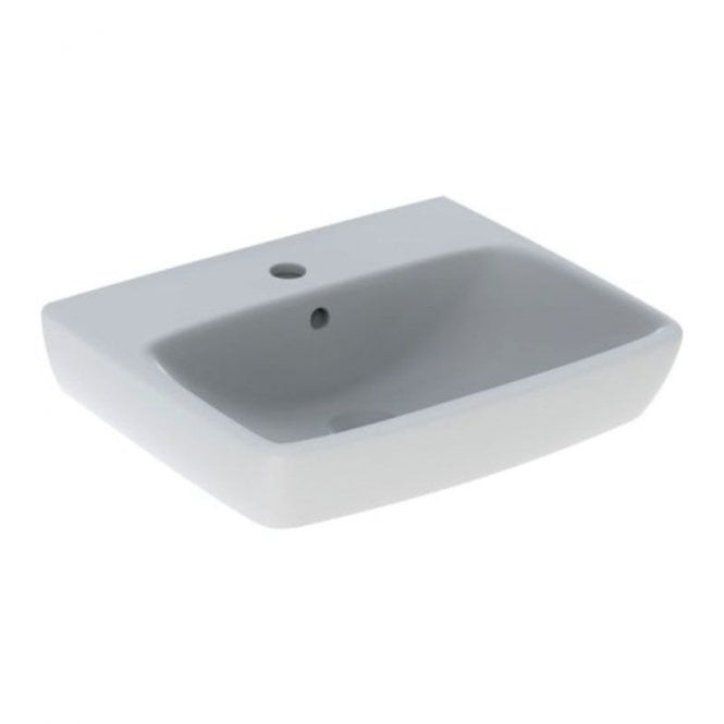 Geberit  Selnova Square 500mm Basin With Semi Pedestal-1 Tap Hole