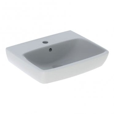 Geberit Selnova Square 550mm Basin With Semi Pedestal-1 Tap Hole