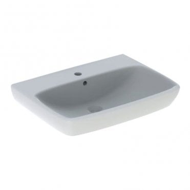 Geberit Selnova Square 650mm Basin With Full Pedestal-1 Tap Hole