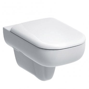 Geberit Smyle 350mm Rimless Wall Hung Toilet With D Shaped Quick Release Soft Close Toilet Seat