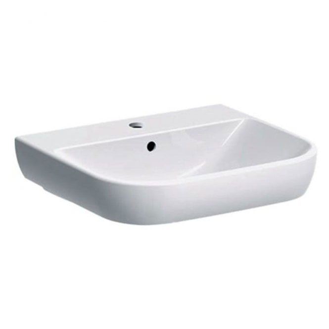 Geberit  Smyle 550mm Basin With Full Pedestal-1 Tap Hole
