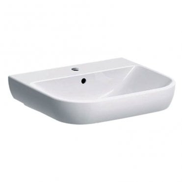 Geberit Smyle 550mm Basin With Semi Pedestal-1 Tap Hole