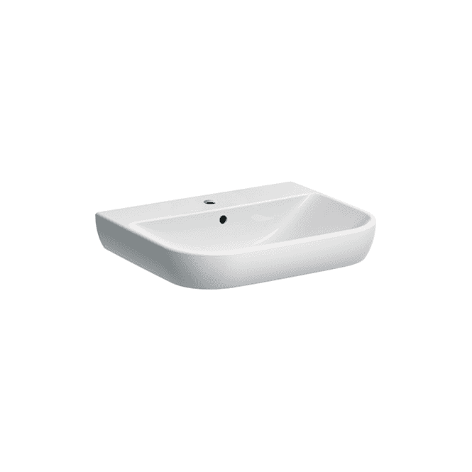 Geberit  Smyle 600mm Basin With Full Pedestal-1 Tap Hole