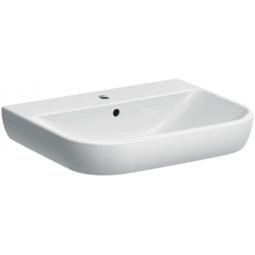 Geberit Smyle 600mm Basin With Semi Pedestal-1 Tap Hole