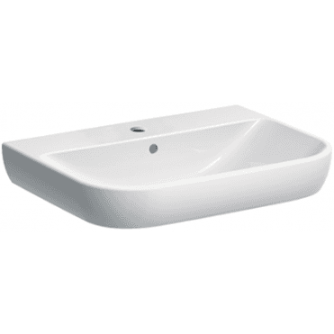 Geberit Smyle 650mm Basin With Semi Pedestal-1 Tap Hole