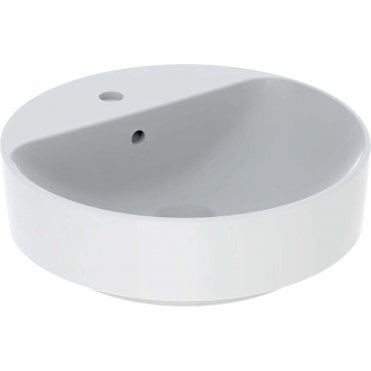 Geberit Variform 450mm Round Countertop Basin With Overflow-1 Tap Hole