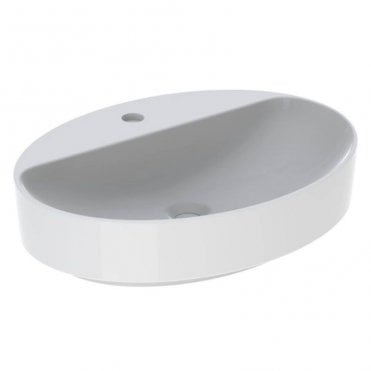 Geberit Variform 600mm Oval Countertop Basin Without Overflow-1 Tap Hole
