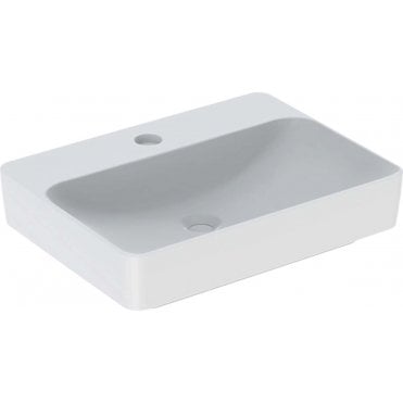 Geberit Variform 600mm Rectangular Countertop Basin Without Overflow-1 Tap Hole