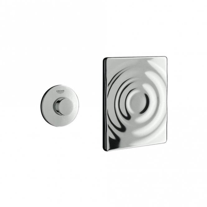 Grohe  Air Flush Button With Surf Wall Plate - Chrome