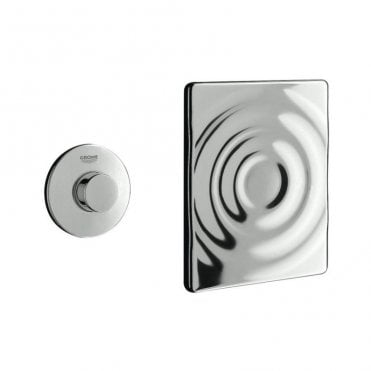 Grohe Air Flush Button With Surf Wall Plate - Chrome