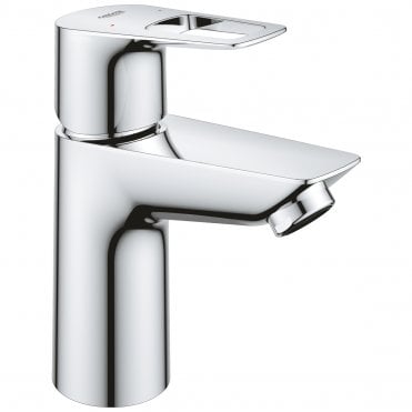 Grohe Bauloop S-Size LowFlow Smooth Body Basin Mixer Tap With Push Open Waste - Chrome