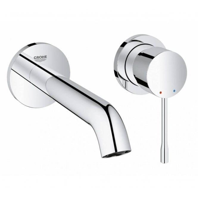 Grohe  Essence Two-Hole Wall Mounted Basin Mixer With Concealed  Body - 19408001 & 23571000
