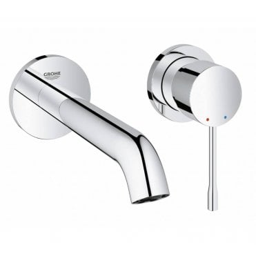 Grohe Essence Two-Hole Wall Mounted Basin Mixer With Concealed  Body - 19408001 & 23571000