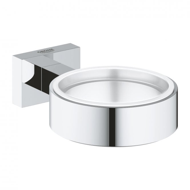 Grohe  Essentials Cube Glass/Soap Dish Holder - Chrome