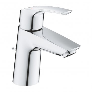 Grohe Euro smart Angled S-Size Basin Mixer Tap With Waste - Chrome