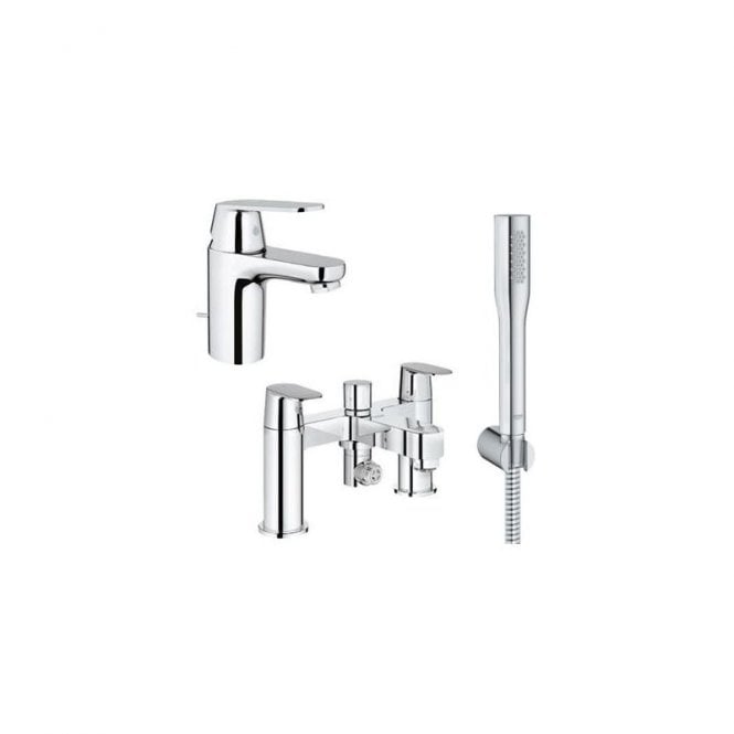 Grohe  Euro smart Cosmo Basin Mixer And Bath Shower Mixer With Kit - Chrome
