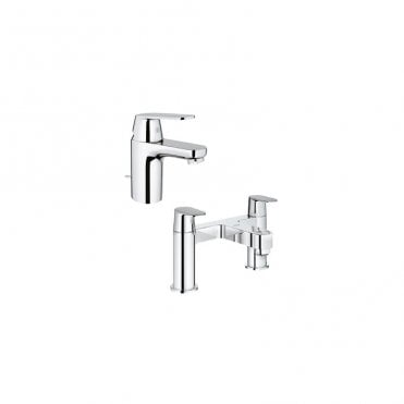 Grohe Euro smart Cosmo Mono Basin Mixer And Bath Filler Pack - Chrome