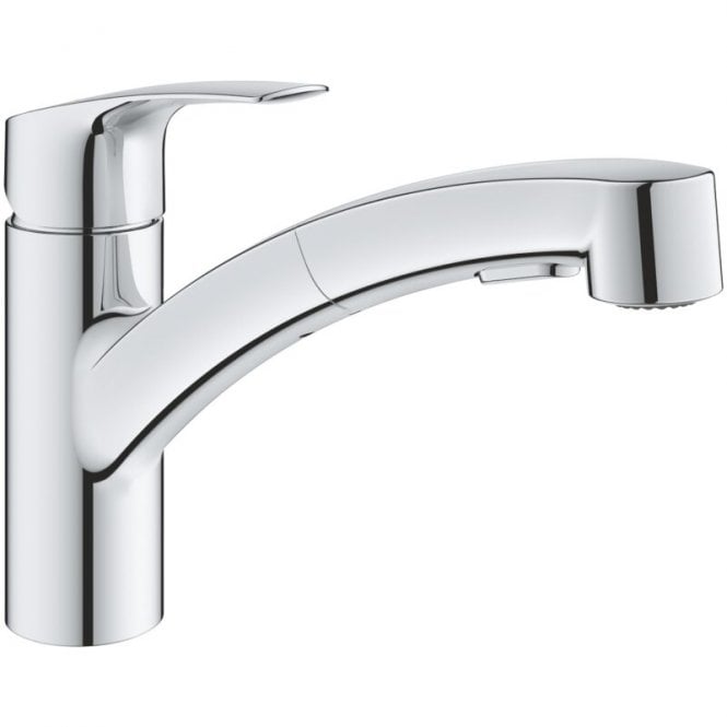 Grohe  Euro smart Low Spout Kitchen Sink Mixer Tap With Pull Out - Chrome