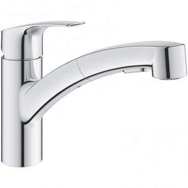 Grohe Euro smart Low Spout Kitchen Sink Mixer Tap With Pull Out - Chrome