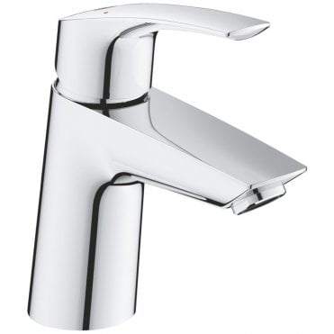 Grohe Euro smart S-Size Angled Basin Mixer Tap With Push Waste - Chrome