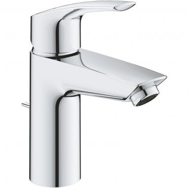 Grohe Euro smart S-Size Basin Mixer Tap With Pop Up Waste And Temperature Limiter - Chrome